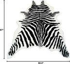 Zebra Print Rug Faux Animal Cowhide Skin Area Rug Leather Carpet Mat Large Size - Image 3