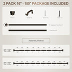 Lootkell 2 Pack Modern Brown Curtain Rods Set - Image 9