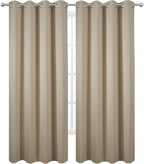 LEMOMO Blackout Curtains 52 x 120 Inch Long Beige Curtains Set of 2 Panels Room - Image 2