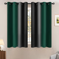 Yakamok Blackout Ombre Dark Green and Black Curtains-Gradient Room Darkening by Yakamok