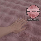 Pink Rabbit Plush Rug 5'x8', Fluffy Faux Fur Shaggy Area Rug - Image 8