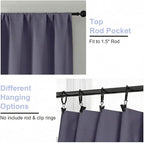 Simplebrand Ava Greyish Purple Short 36 Inches Blackout Curtain 2 Panels Set - Image 4