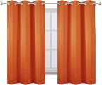 LEMOMO Orange Blackout Curtains/38 x 54 Inch/Set of Two Panels Grommet Living - Image 2