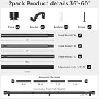 2 Pack Curtain Rods for Windows 30 to 56 Inch, Decorative Adjustable Heavy Duty - Image 5