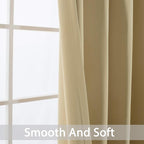Yakamok Beige Blackout Curtains 84 Inches Length Thermal Insulated Light - Image 4