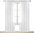 DWCN Sheer White Curtains 90 inches Long, Elegant Transparent Voile Sheer - Image 9