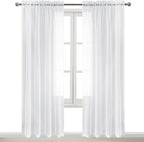 DWCN Living Room Sheer Curtains 95 inch Length 2 Panels Set, Casual Voile Sheer - Image 9