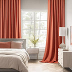 MIULEE Back Tab Burnt Orange Blackout Curtains 120 Inch Long 2 Panels Set - Image 2