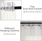 Ivory Kitchen Curtains 30 Inch Length Tier 2 PCS, Solid Soft Airy Half Curtains - Image 4