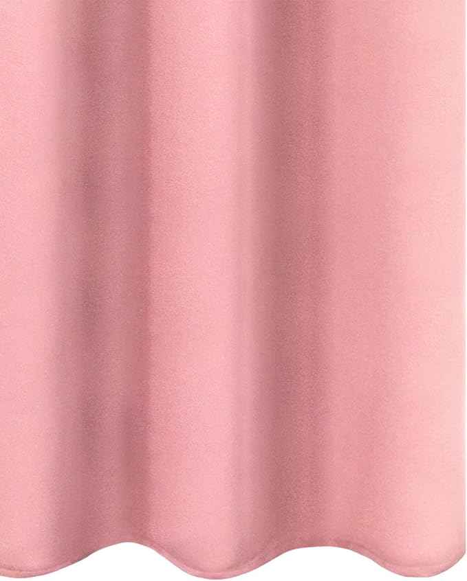 LEMOMO Blackout Curtains 66 x 72 Inch Long Pink Curtains Set of 2 Panels Room - Image 8