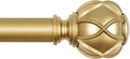 KAMANINA Gold Curtain Rod 32 to 58 Inch, 7/8 Inch Single Adjustable Curtain Rods by KAMANINA