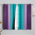Estelar Textiler Ombre Teal and Purple Blackout Curtains 54 Inch Length 2 panels by ESTELARTEXTILER