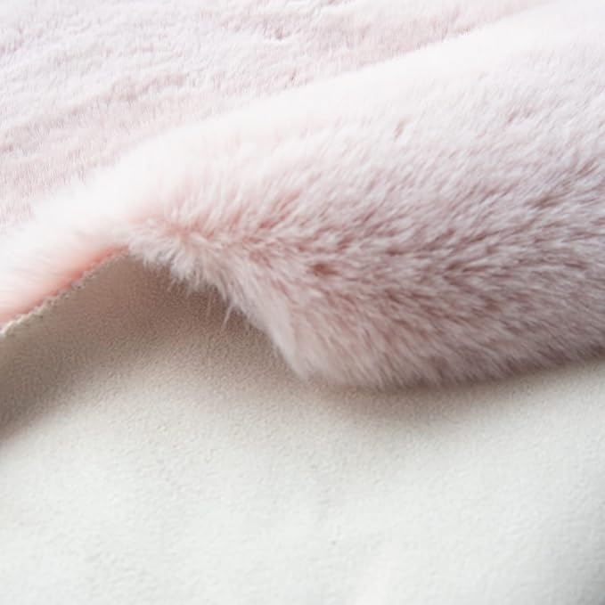 ORINOVA Pink Fluffy Shag Carpet Faux Bunny Washable Plush Fur Area Rugs - Image 4