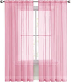 SpaceDresser Sheer Voile Window Treatment Rod Pocket Curtain Panels - Image 2