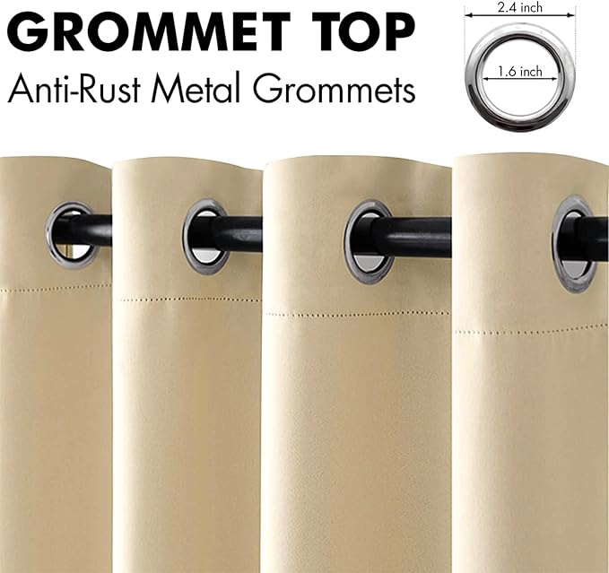 MIULEE Room Darkening Curtains Thermal Insulated Drapes Solid Window Treatment - Image 4