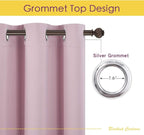 NICETOWN Blackout Window Curtains 70" L, 2 Panels, 34 inch, Baby Pink, Grommet - Image 2