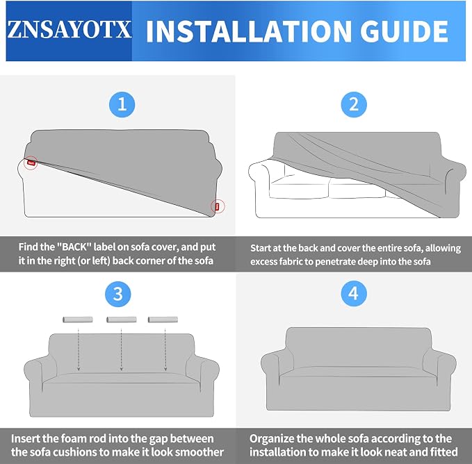 ZNSAYOTX 1 Piece Jacquard Couch Covers - Image 7