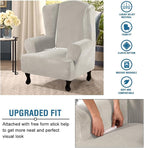 H.VERSAILTEX Wingback Chair Covers Velvet Plush Wing Chair Slipcover 1 Piece - Image 4
