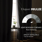 MIULEE Blackout Door Curtain Set of 2, 34 x 80 Inch Grey Thermal Insulated Room - Image 6