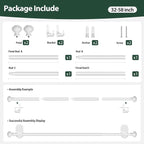 KAMANINA White Curtain Rod No Drilling 32 to 58 Inches, 5/8 Inch Adjustable - Image 8