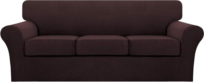 Turquoize 4 Piece Sofa Covers for 3 Cushion Couch Sofa Slipcover Soft Couch by Turquoize