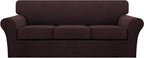 Turquoize 4 Piece Sofa Covers for 3 Cushion Couch Sofa Slipcover Soft Couch by Turquoize