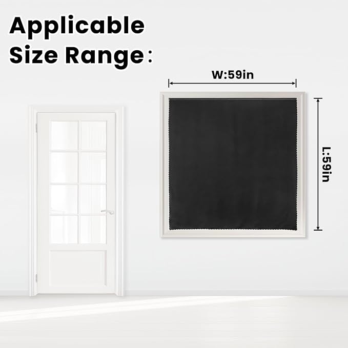 Adhesive Blackout Curtains- Self Stick Shades Window Blinds Curtains No Rod - Image 7