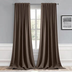 MIULEE Chocolate Brown Back Tab Blackout Curtains 120 Inch Long 2 Panels Set by MIULEE