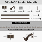 Bronze Curtain Rods for Windows 36 to 240 Inch, Size:36-240 Inch - Image 8