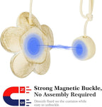 Lewondr Vintage Magnetic Curtain Tieback, 1 Pair Resin Flower Curtain Drapery - Image 5
