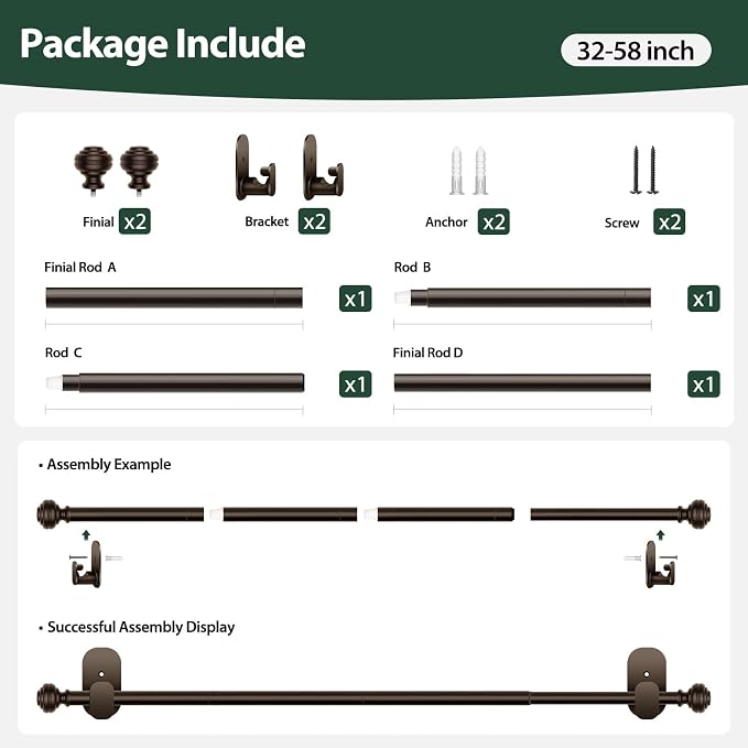 KAMANINA Curtain Rods No Drilling - Image 7