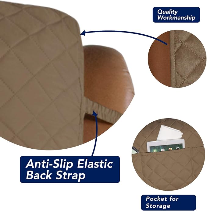 PureFit Reversible Quilted Sofa Cover, Water Resistant Slipcover Furniture - Image 3