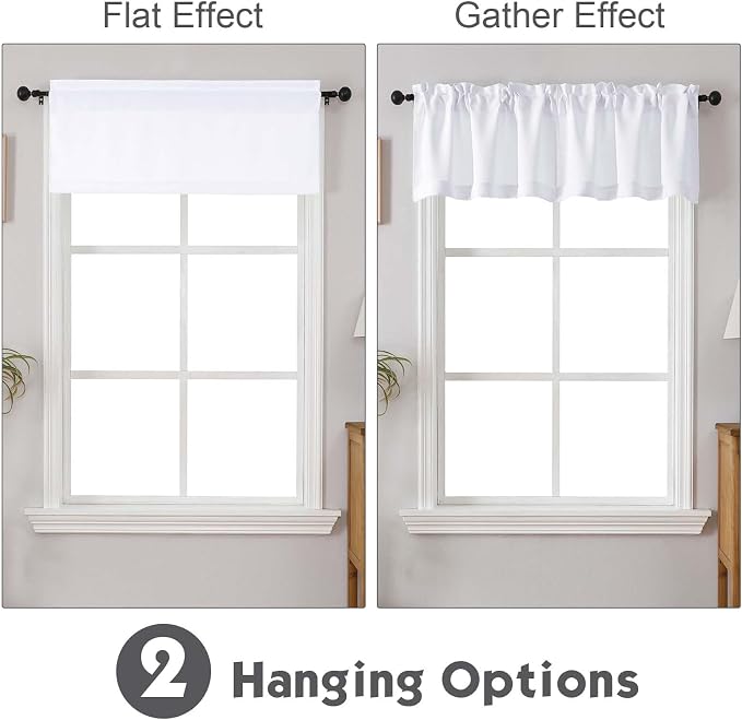 Chyhomenyc White Valances for Window, Light Filtering Short Curtains for - Image 2