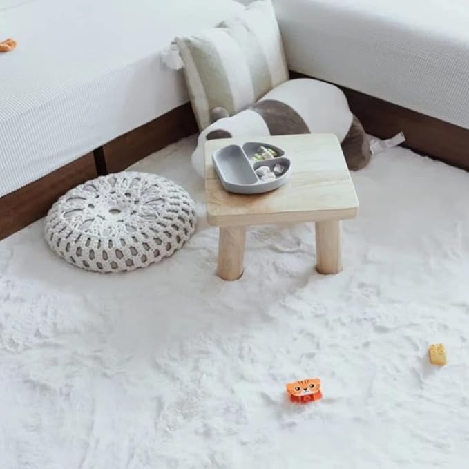 Ghouse Faux Rabbit Fur Round Rug 6ft White Round Rugs - Image 5
