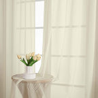 OWENIE Cream Sheer Curtains 120 Inches Long 2 Panels Set, Airy Lightweight - Image 6