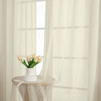 OWENIE Extra Long Cream Sheer Curtains 96 Inches Long 2 Panels Set, Soft - Image 6