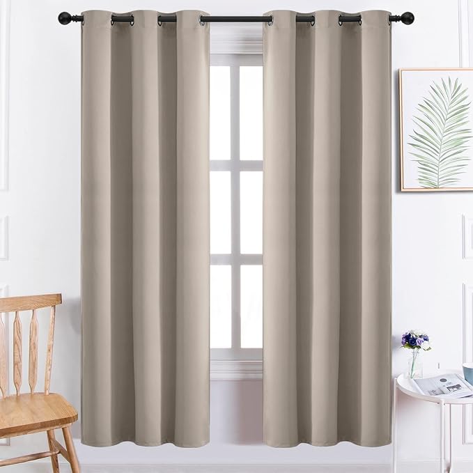 Yakamok Room Darkening Natural Blackout Curtains Thermal Insulated Grommet by Yakamok