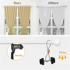 White Curtain Rods for Windows 48 to 88, Heavy Duty 5/8 Diameter Drape Rod Set - Image 4