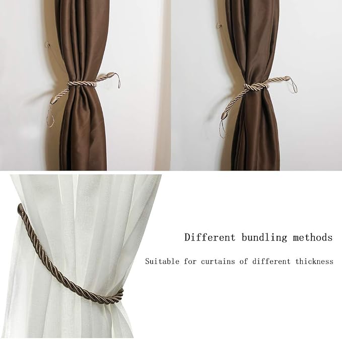 BEL AVENIR Curtain Rope Tiebacks, Drapery Rope Holdbacks - Image 5