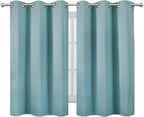 LEMOMO Stone Blue Blackout Curtains/38 x 54 Inch/Set of Two Panels Grommet - Image 2