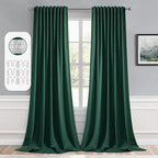 MIULEE Christmas Hunter Green Back Tab Blackout Curtain 96 Inch Long 2 Panels by MIULEE