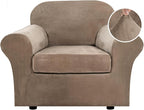 H.VERSAILTEX Rich Velvet Stretch 2 Piece Cover Chair Slipcover Sofa Cover by HVERSAILTEX