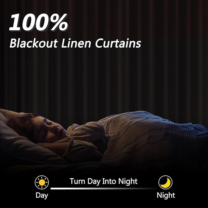 Guken 100% Blackout Curtains 84 Inch Length 2 Panels Set - Image 2