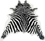 Zebra Print Rug Faux Animal Cowhide Skin Area Rug Leather Carpet Mat Large Size by yingda1992