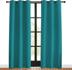 NICETOWN Room Darkening Curtains 80 inch Length 2 Panels, Peacock Teal - Image 2