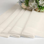 OVZME 2 Panels Cream Sheer Curtains 54 Inches Length Window Treatment - Image 7