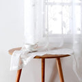 HOMEIDEAS White Sheer Curtains 52 X 96 Inches Long 2 Panels Embroidered Leaf by HOMEIDEAS