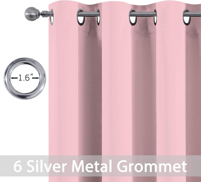 Yakamok Pink Blackout Curtains 63 Inch Long - Image 2