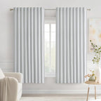 MIULEE Greyish White Back Tab Blackout Curtains 63 Inches Long 2 Panels Set by MIULEE