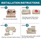 Turquoize 3 Piece Sofa Covers for 2 Cushion Couch Sofa Slipcover Soft Couch - Image 6